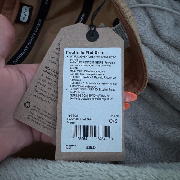 PrAna Foothills Flat Brim Hat UNISEX NWT UPF50+ - Picture 4 of 4